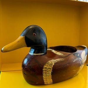 Old Vtg DAVIDSON-UPHOFF Duck Motif WOOD PLANTER BOX